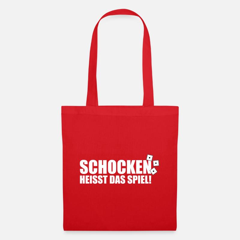 Schocken heißt das Spiel weiß - Stoffbeutel - Rot