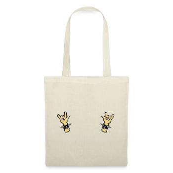 Devil horns Metal Sign Two Finger Sign - Tote Bag - red - Front