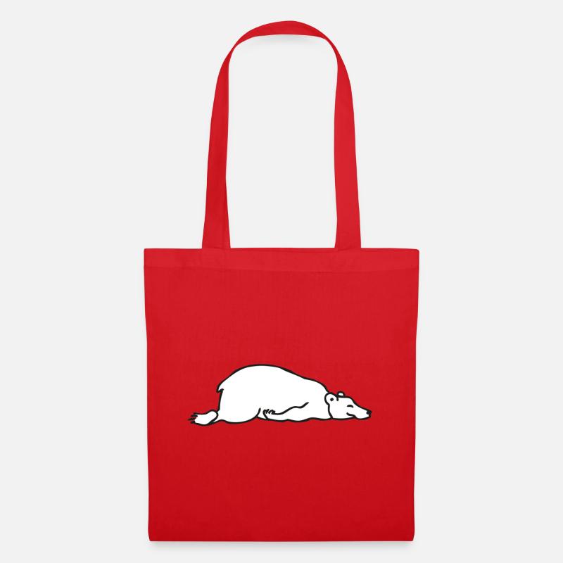 Der faule Paule - Sleeping Bear - Schlafender Bär - Stoffbeutel - Rot