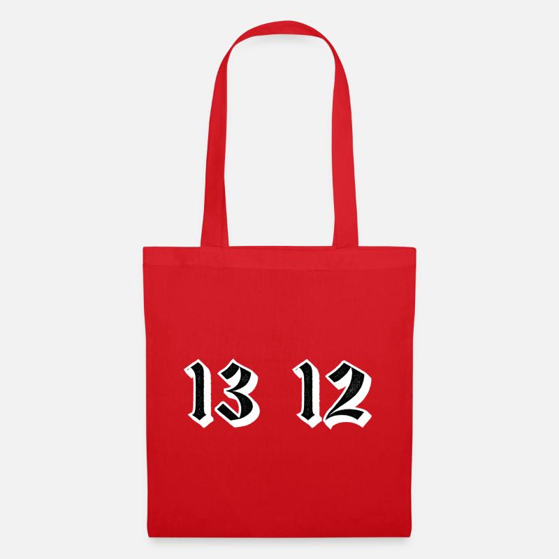 Twin Gothic Numerals 13 12 - Tote Bag - red