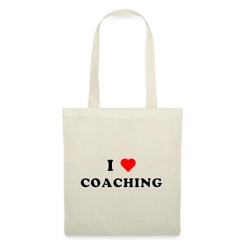 I LOVE COACHING (schwarz/weiße Umrandung) - Stoffbeutel - Natur - Vorne