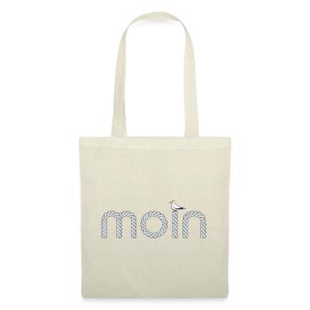 Moin Schriftzug mit kleiner Möwe - Stoffbeutel - Rot - Vorne