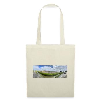 Champ panoramique avec fossé et fleurs - Sac en tissu - rouge - Devant