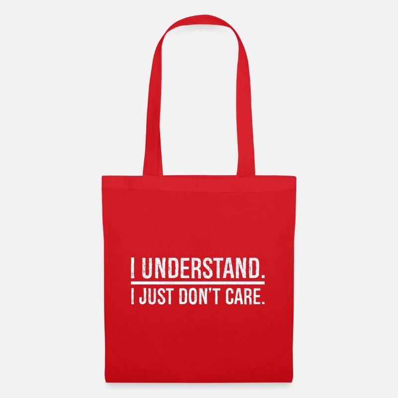 I understand I just don't care - Stoffbeutel - Rot