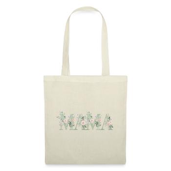Lettrage floral de maman - Sac en tissu - rouge - Devant