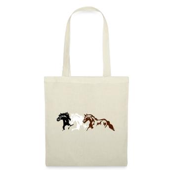 Chevaux, poneys, animaux, étalon, - Sac en tissu - rouge - Devant