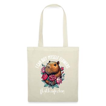 I Can Buy Myself Flowers – Cheeky Capybara Design - Tote Bag - red - Front