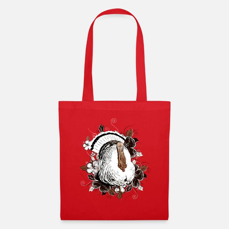 Dinde - Dinde - Thanksgiving - Sac en tissu - rouge