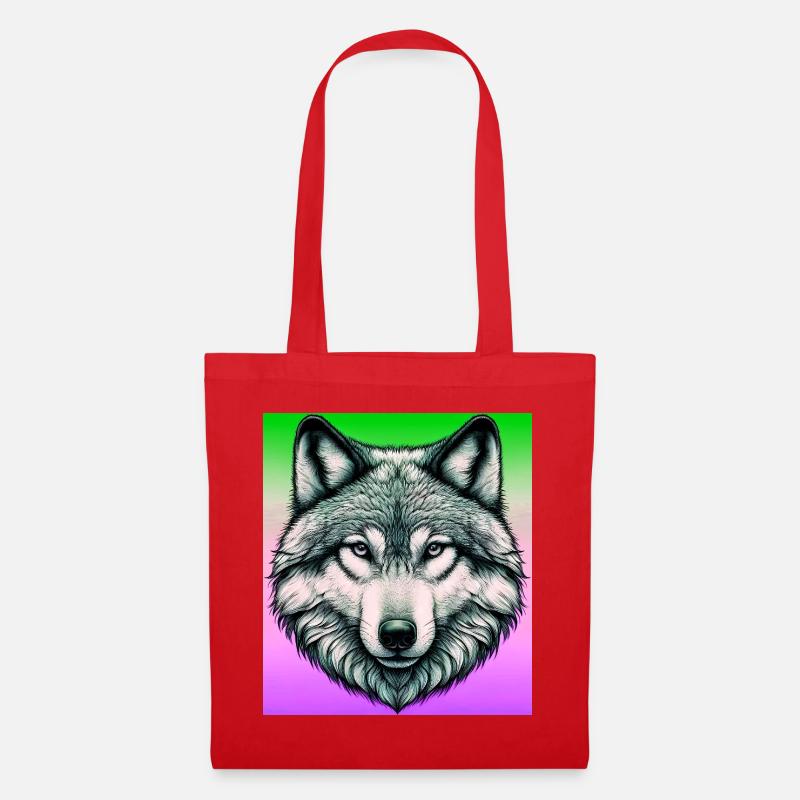 Wolf - Tote Bag - red
