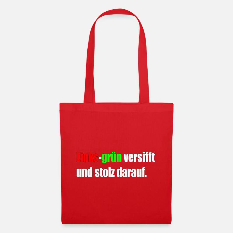 Links-grün versifft und stolz darauf. - Stoffbeutel - Rot