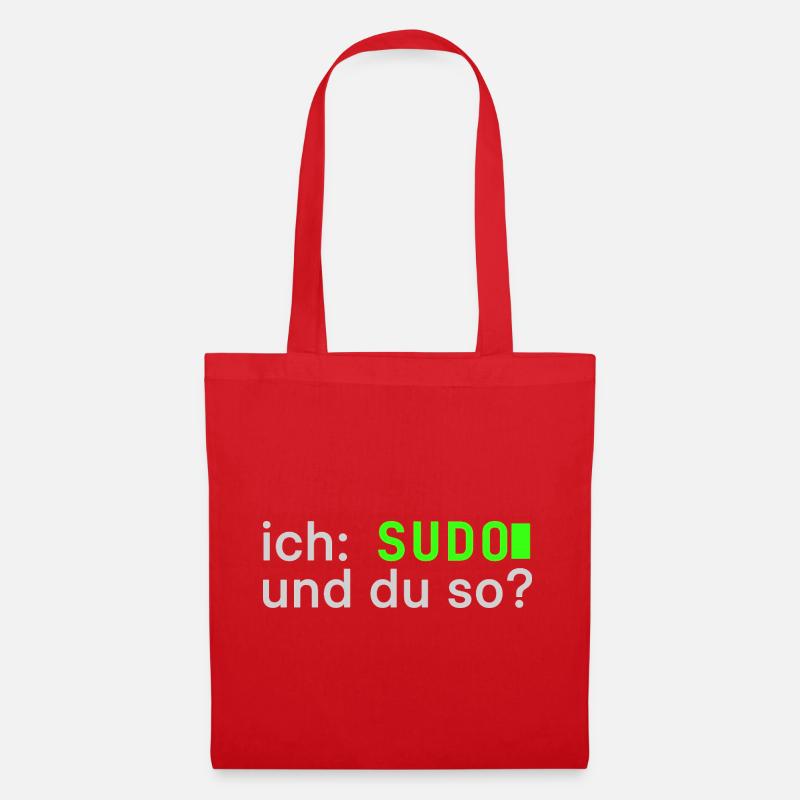 ich: SUDO und du so? Linux Spruch - Programmierer - Stoffbeutel - Rot