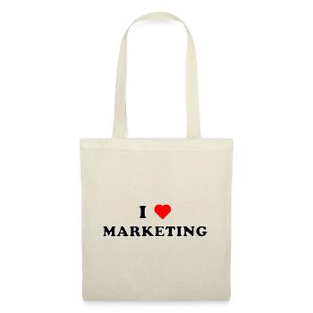 I LOVE MARKETING (schwarz/weiße Umrandung) - Stoffbeutel - Natur - Vorne