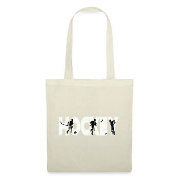 Vintage Eishockey Spieler Silhouette - Stoffbeutel - Rot - Vorne