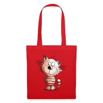 Little Naughty Cat I Cat Motif Comic Gift - Tote Bag - red - Front