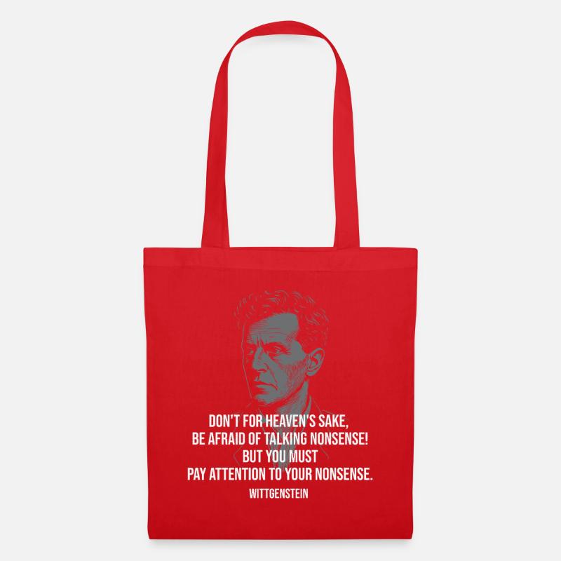 Wittgenstein-Unsinnzitat - Stoffbeutel - Rot