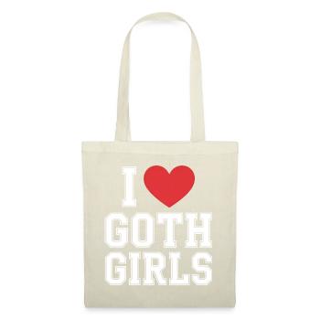 Ich liebe Goth Girls - Stoffbeutel - Rot - Vorne