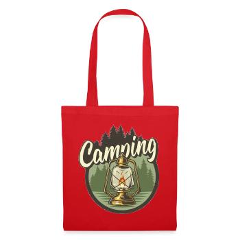 Campinglaterne im Wald - Stoffbeutel - Rot - Vorne