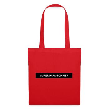 SUPER PAPA POMPIER Uniforme de Pompier - Sac en tissu - rouge - Devant