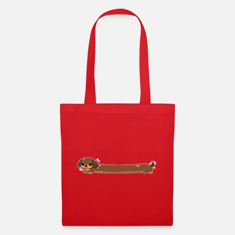 Long dachshund cute - Tote Bag - red