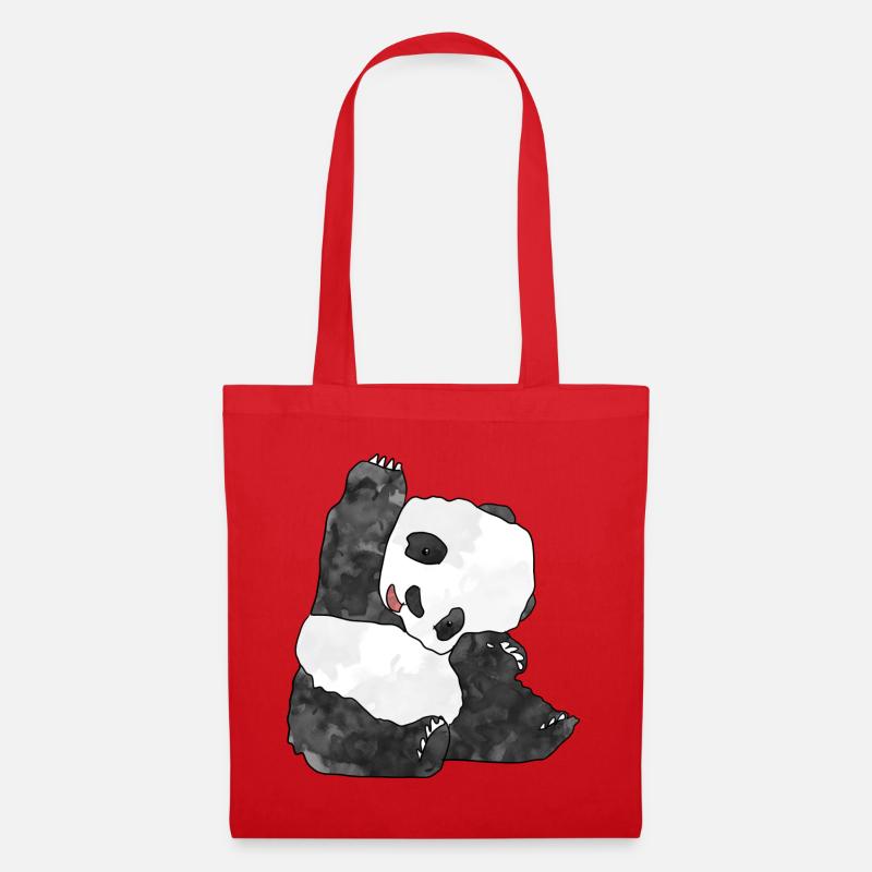 Panda - Stoffbeutel - Rot