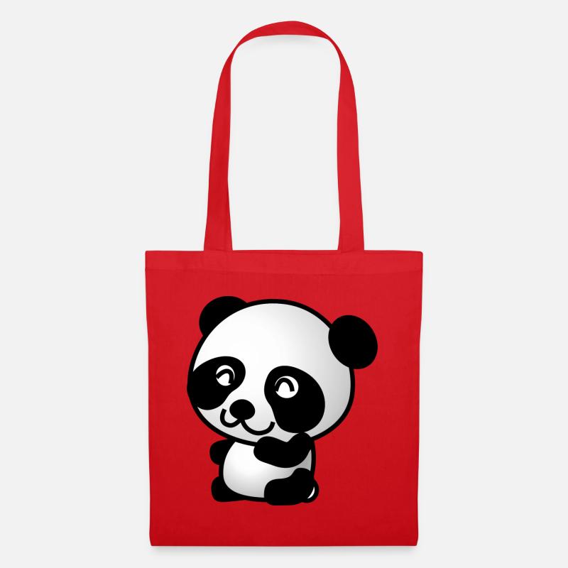 Panda - Stoffbeutel - Rot