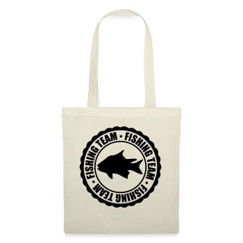 circle round stamp fishing team sport logo caught - Tote Bag - red - Front