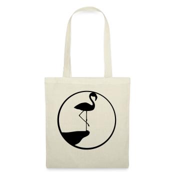moon circle round cliff silhouette outline flamingo - Tote Bag - red - Front