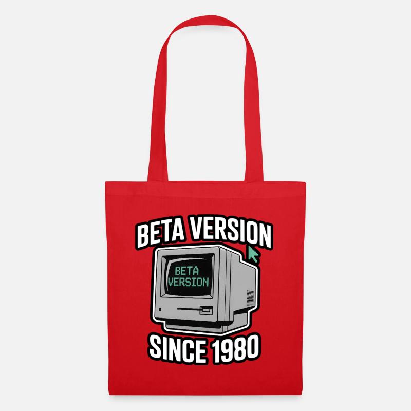 Retro Computer Beta Version Design - Tote Bag - red