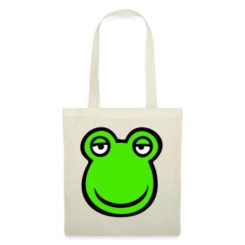 Frosch Kröte lächelt lustig Comic glücklich cool - Stoffbeutel - Rot - Vorne
