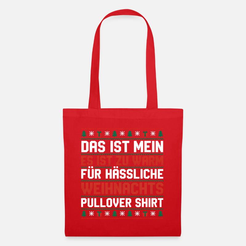 Zu Warm Für Hässliche Weihnachtspullis - Stoffbeutel - Rot