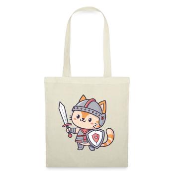 Miniature Knight Cat - Tote Bag - red - Front