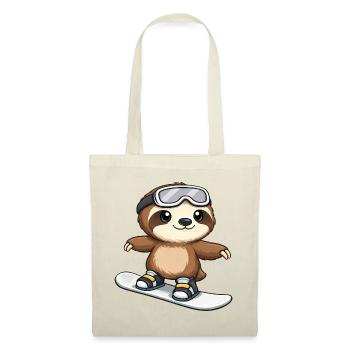 Cute Sloth Snowboard Winter Winter Sports - Tote Bag - red - Front