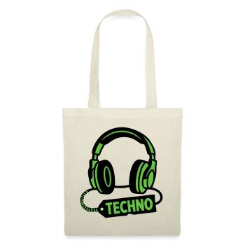 DJ Headphones Techno Rave Festival Producer - Tote Bag - red - Front