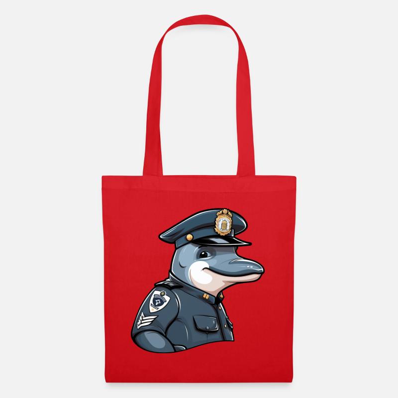 Delfin Polizei - Stoffbeutel - Rot
