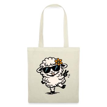 Tanzendes Schaf – Lustige Illustration mit Style - Stoffbeutel - Rot - Vorne