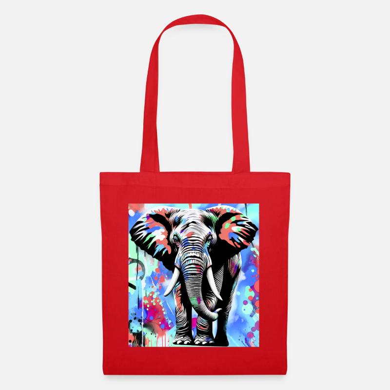 elephant - Tote Bag - red