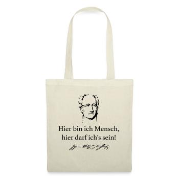 Goethe: Hier bin ich Mensch, hier darf ich's sein - Stoffbeutel - Rot - Vorne