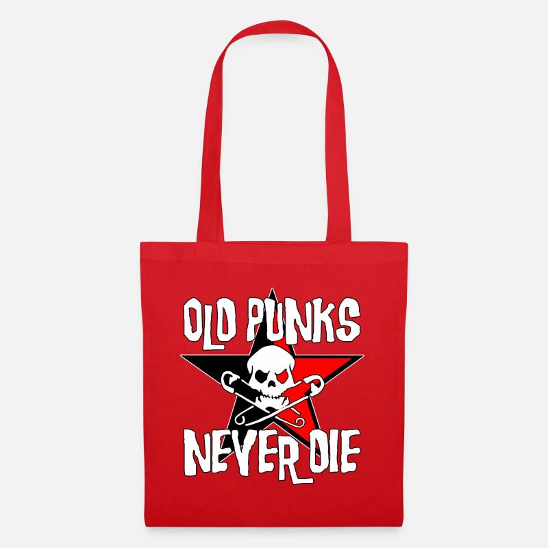 Old Punks Never Die - Stoffbeutel - Rot