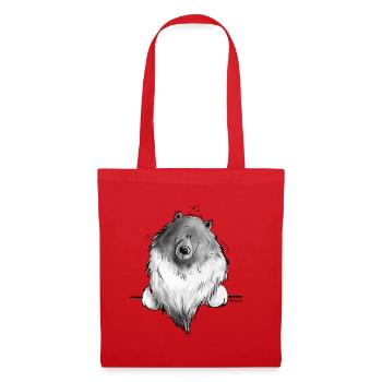 Cadeau drôle de chien de bande dessinée Wolfsspitz I - Sac en tissu - rouge - Devant