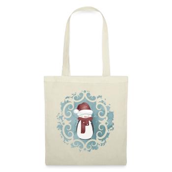 Snowman in Santa Claus look in winter - Tote Bag - red - Front