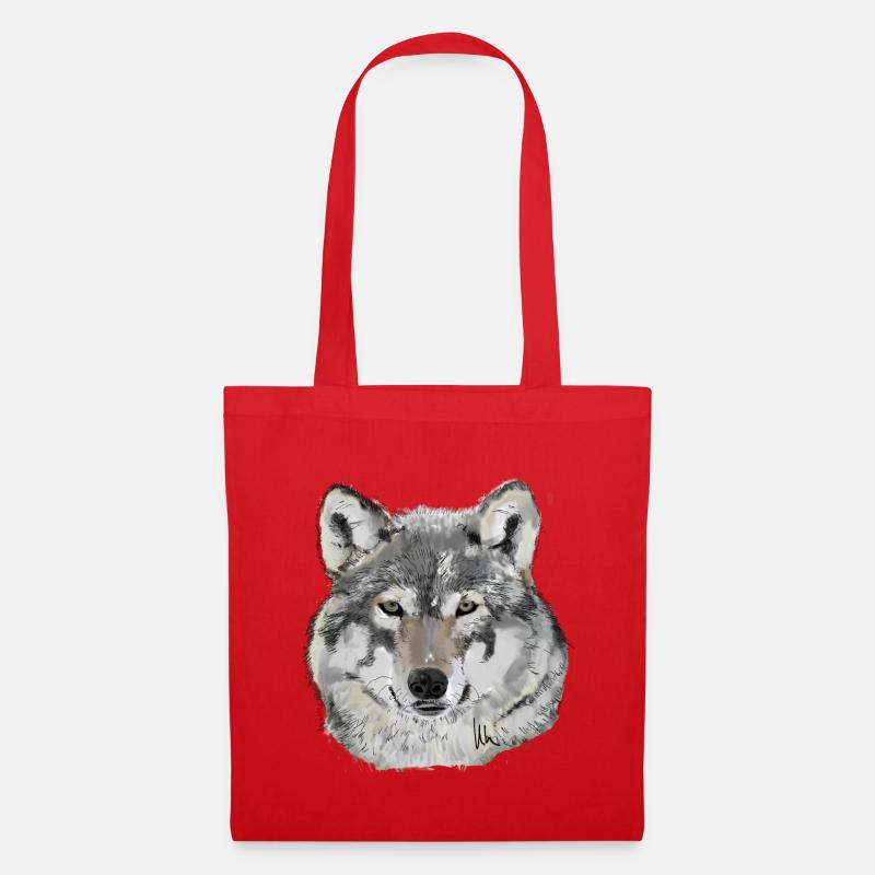 Wolf - Stoffbeutel - Rot
