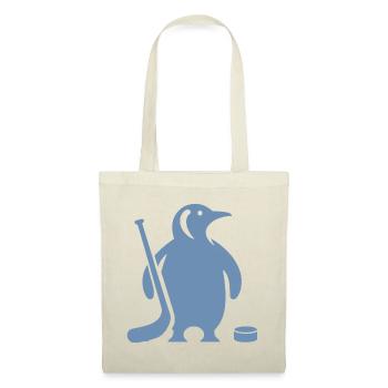 Minimalistische Pinguin Eishockey Silhouette - Stoffbeutel - Rot - Vorne