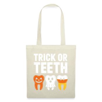 Trick or Teeth: Halloween Teeth Trio - Tote Bag - red - Front
