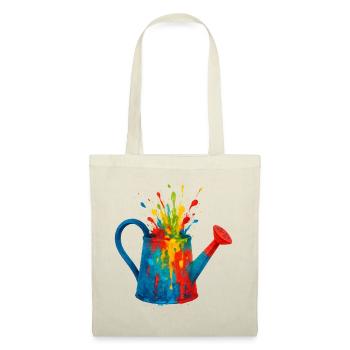 Watering Can Splash Watercolor Painting Gardening - Tote Bag - red - Front