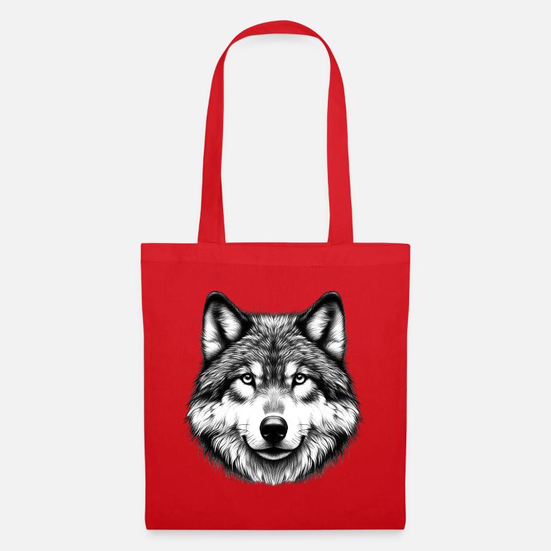 Wolf - Stoffbeutel - Rot