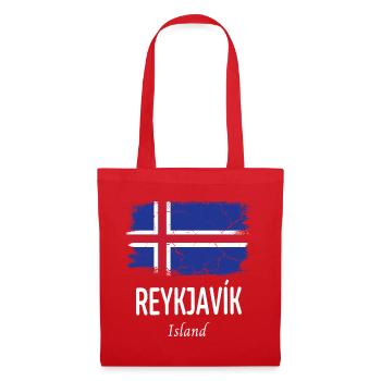 Reykjavík - Stoffbeutel - Rot - Vorne