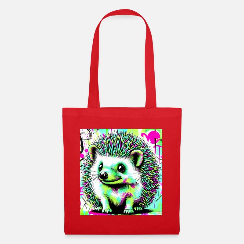 hérisson - Sac en tissu - rouge
