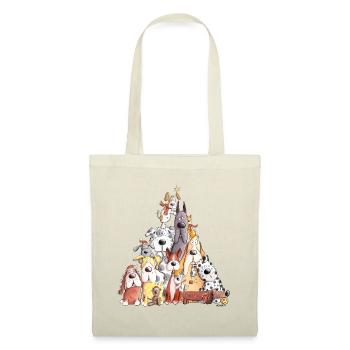MERRY WOOFMAS Christmas dog pile I dogs - Tote Bag - red - Front