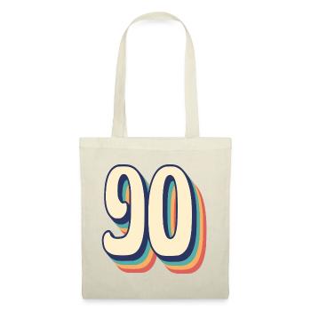 Vintage Retro T-Shirt Nummer 90 Ninety - Stoffbeutel - Rot - Vorne