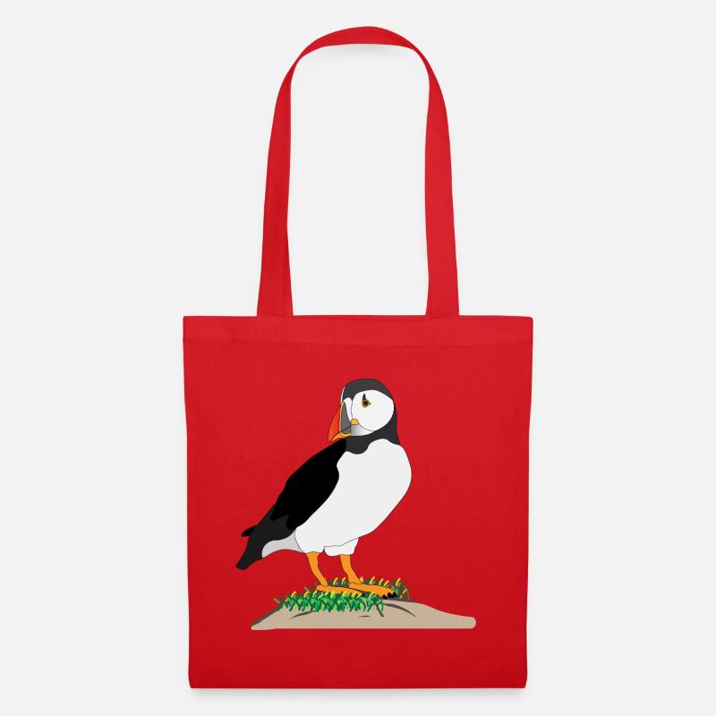 Puffin Print - Stoffbeutel - Rot